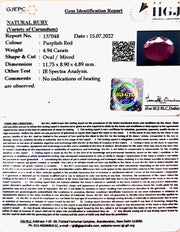 4.94/CT Natural Neo Burma Ruby with Govt. Lab Certificate-5661